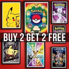 Movie Posters Pokemon Anime Manga Wall Art Poster Prints Pictures A4 A3 A2