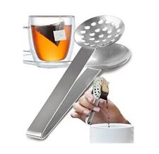 Tea Tongs Tea Bag Squeezer Stainless Steel Strainer Holder Grip Spoon Mini Clip