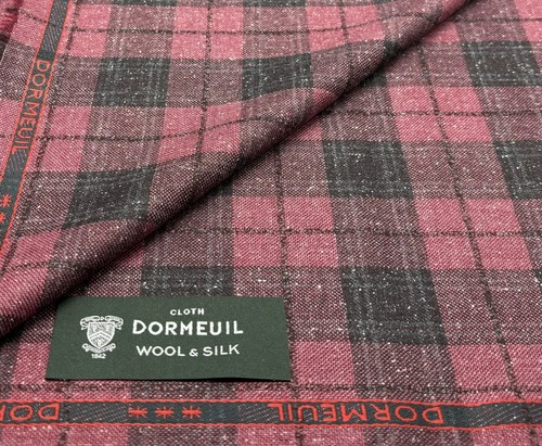 Black red wool - red, check