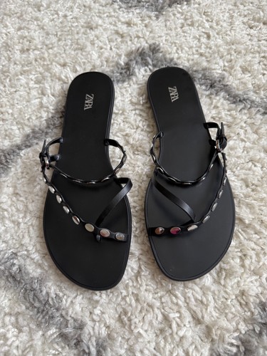 Zara flat sliders sandals - , with