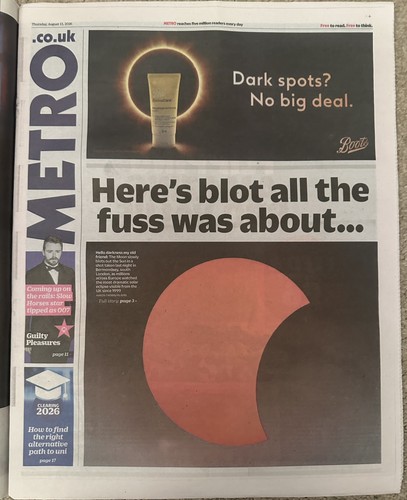 Metro london 13th - 13th, august