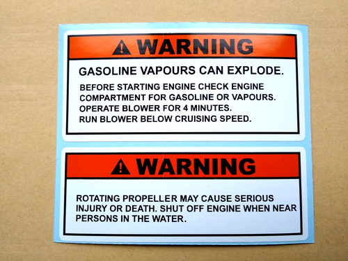 Boat safety warning labels - boat,