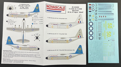 144 novascale decals 130a - decals, c-130a