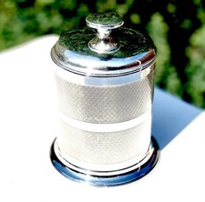 Solid Sterling Silver Hallmarked Engine Turned Bakelite Cigarette Dispenser