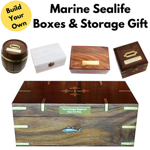 Marine sealife wooden boxes - sealife,