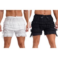 Mens Shorts Transvestite Panties Crossdresser Underwear Ruffled Underpants Maid