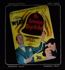 Magic Lantern Slide MR BELVEDERE RINGS THE BELL C1951 US MOVIE ADVERT VINTAGE