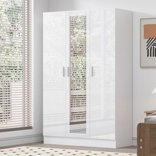 3 Door Mirror Wardrobe - White