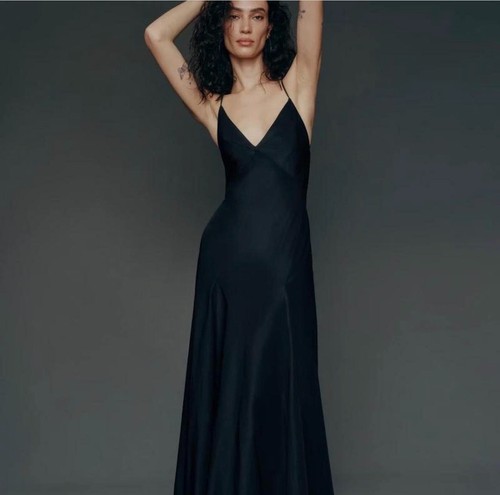 Reformation silk black maxi - reformation,