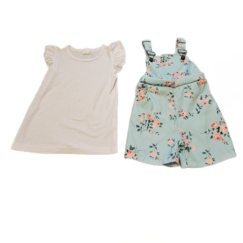 Baby girls green dungaree - green,