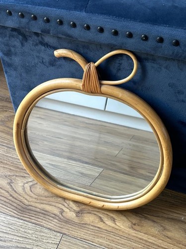 Vintage bamboo wicker apple - wicker,