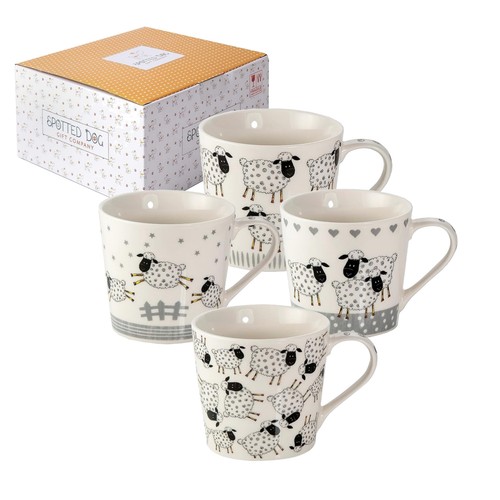 Sheep mugs set ceramic - sheep,