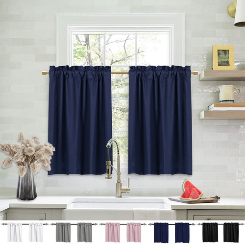 Solid kitchen window curtains - solid,