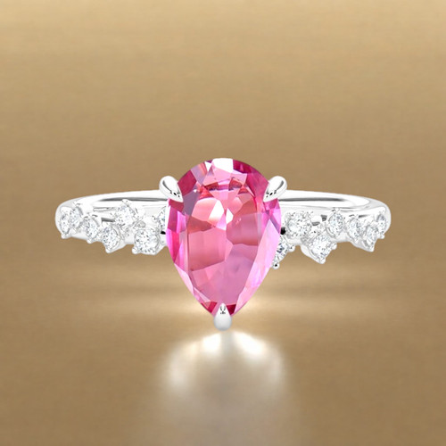 Pink sapphire certified lab - pink,