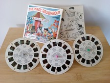 Vintage 1970's b 441 The Magic Roundabout Viewmaster 3 Reel Set & colouring book