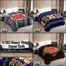 7kg Super Soft Raschel Blanket Embossed Warm Heavy Plush Thick Throw 200 x 232cm