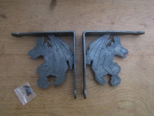 Pair gargoyle cast iron - of,