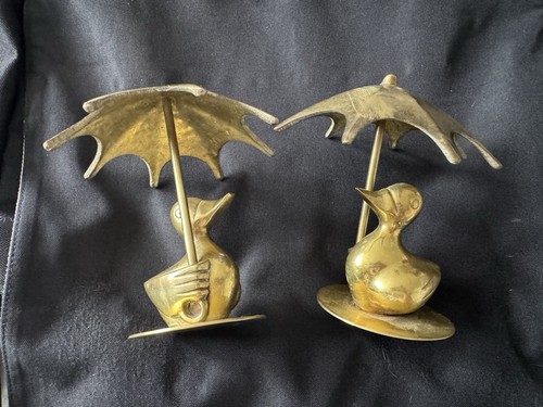 Vintage brass ducks - vintage,