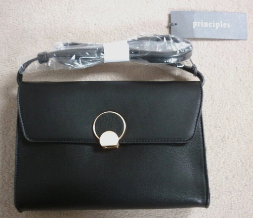 Black faux leather crossbody - faux,
