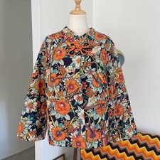 Floral Embroidered Frog Button