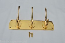 SOLID CAST BRASS HEAVY HAT & COAT HOOKS RAIL PEGS RACKS