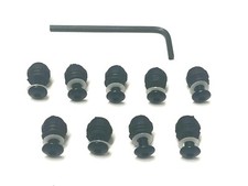 DUCATI 748/916 SCREEN SCREWS4MMX12MM LONG/ WASHERS/RUB NUTS HEX KEY HEAD BLACK