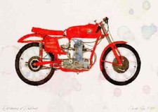 A4 Photo MV Agusta 125 1953 Watercolour Print Ltd Edition