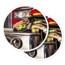 2x Vinyl Stickers Fireman