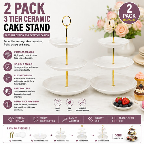 Cake stand tier - 2x, 3