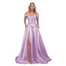 Satin Prom Dresses with Slit