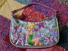 Girls Tinkerbell Handbag. Sparkly. Shiny. Zip. Strap.