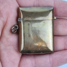 Vintage 18ct Rolled Gold Vesta Case With Turquoise Cabochon