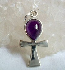 Ankh Pendant Amethyst Sterling