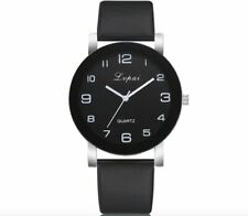 Black Womens Watches Ladies Wrist Watch Quartz Analogue Casual Leather Gift