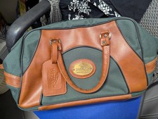 Vintage Jaguar Sports Holdall Bag Racing Green Gold Logo Duffle Sports Gym