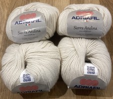 200g ADRIAFIL SIERRA ANDINA VERY SOFT PURE ALPACA YARN CREAM NATURAL WHITE DK