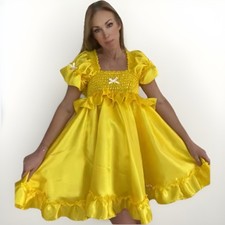 Sissy Dress in yellow satin