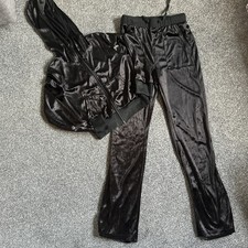 BNWOT Black Velour Style Shein Womens Track Suit Hoodie Size S