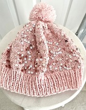 Hand Knitted Sparkly Pink