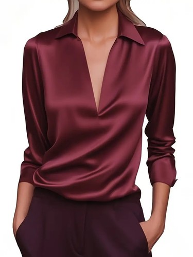 Ladies satin silk long sleeve - satin,