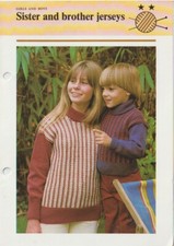 Child's Knitting Pattern (all sizes) Sister And Brother Jersey's Used Ex Condit