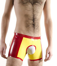 Rubber SHORTS, OPEN FRONT and BACK, Contrast Sides, Lo-Rise waist, 0.5mm latex