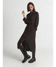 Reiss Astrid Utility Midi Dress Brown Collar UK4 (6-8) RRP £198 New Without Tags