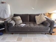 MADE.COM Scott Large 2 Seater Sofa, Concrete Cotton Velvet 