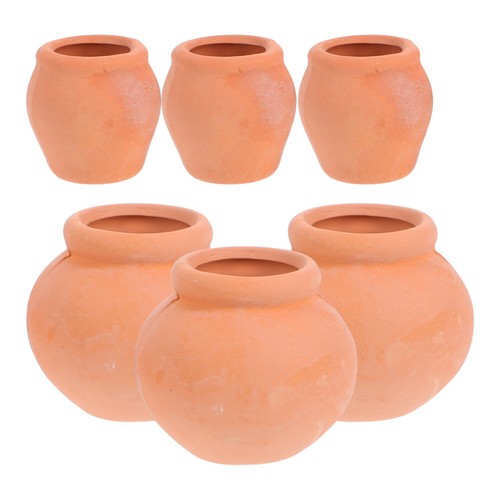 6pcs small terracotta pots - 6pcs,