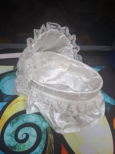 Moses basket white satin - white,,