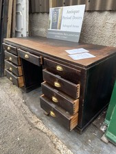 ANTIQUE DESK - TWIN PEDESTAL 9