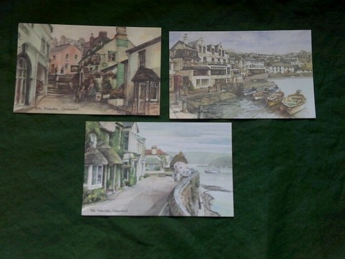 Mawes cornwall art card x3 - cornwall,