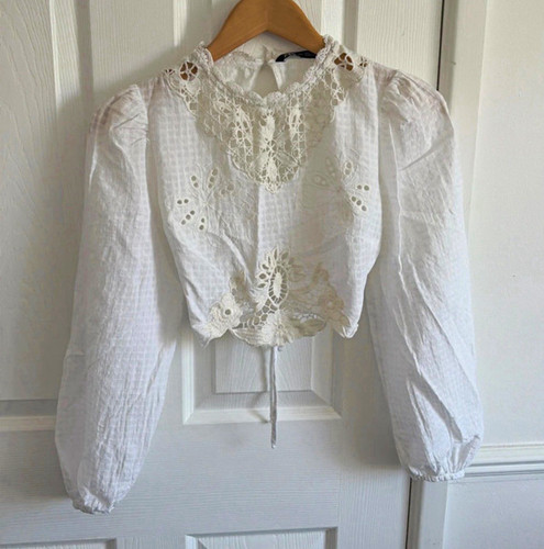 Zara white embroidered lace