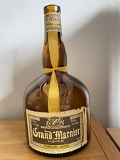 Vintage Grand Marnier Cordon Jaune empty Liqueur bottle yellow RARE Lapostolle